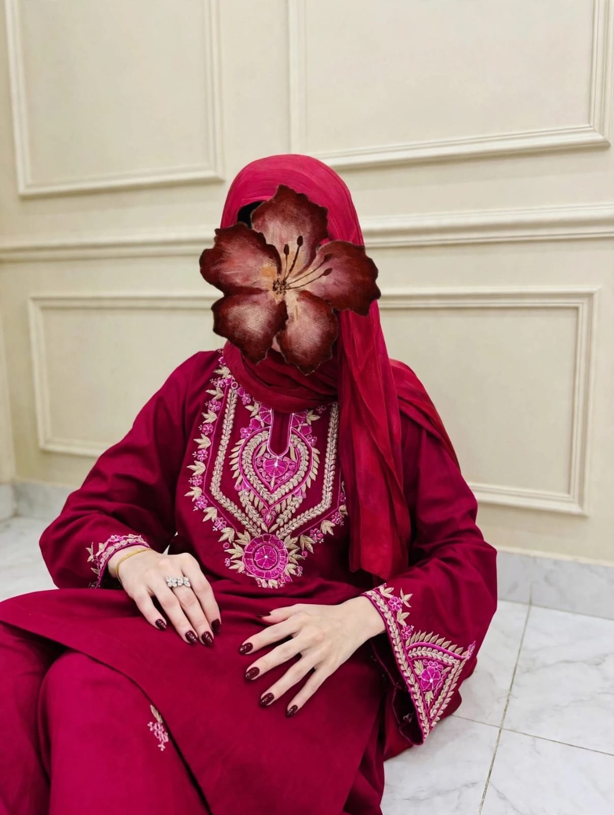 MAROON - Farshi Shalwar - Image 6