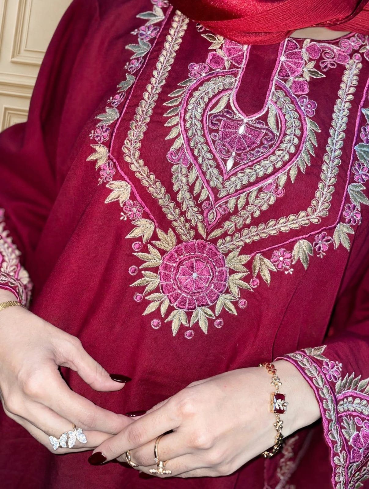 MAROON - Farshi Shalwar - Image 4