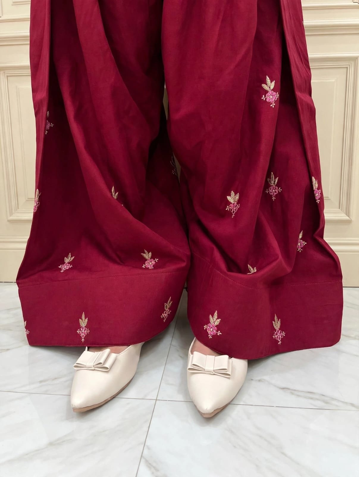 MAROON - Farshi Shalwar - Image 3